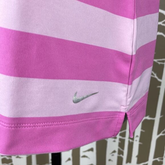 Nike Golf Tour Performance Dri-Fit Golf Shirt - Pink Stripes - Barbiecore - Picture 8 of 8